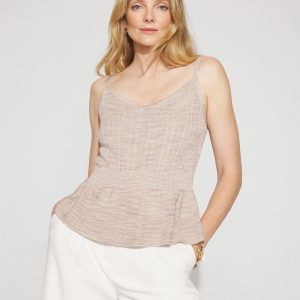 Metallic Peplum Sweater Tank