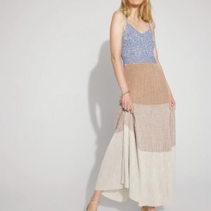 Petite Colorblock Shimmer Sweater Maxi Dress