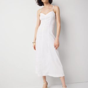 Bead Detail Denim Midi Dress