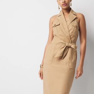 Petite Trench Wrap Mini Dress