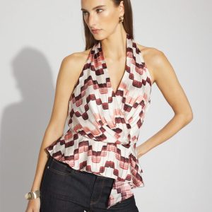 Satin Surplice Halter Top