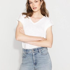 V-Neck Tee with Epaulets