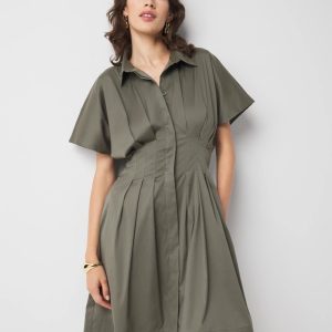 Poplin Corset Shirt Dress