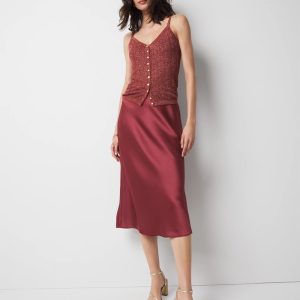 Satin Slip A-Line Skirt