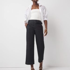 Extra High-Rise Belted Wide Leg Cropped Jean