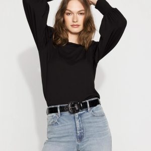 Long Sleeve Tee with Smocked Cuffs