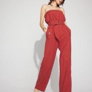 Strapless Utility Jumpsuit