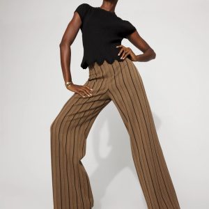 High-Rise Striped Jacquard Wide-Leg Pant