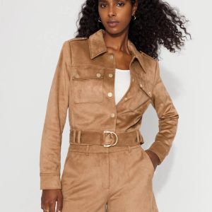 Faux Suede Moto Jacket