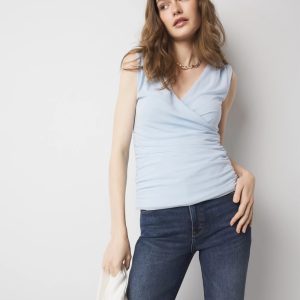 Surplice Mesh Top