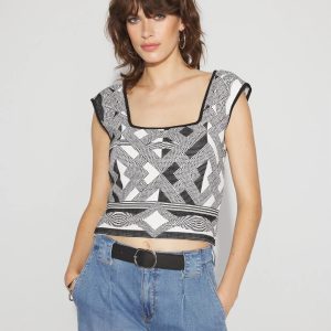 WHBM FORME™ Sculpt Stretch Geometric Jacquard Sweater Tank