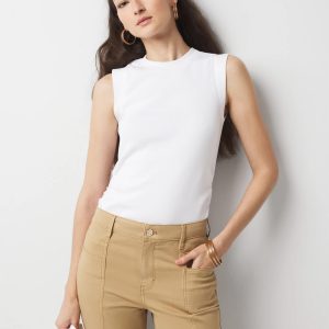 WHBM FORME™ Ribbed Stretch Ruched Side Tank