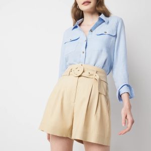 Extra High-Rise Belted Shorts